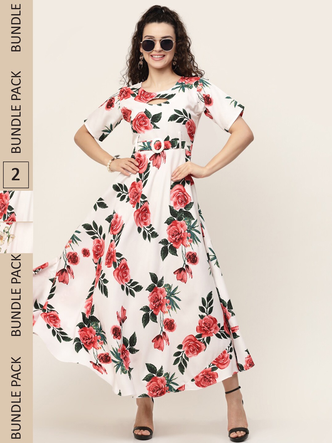 

MISS AYSE Pack of 2 Floral Maxi Dress, White