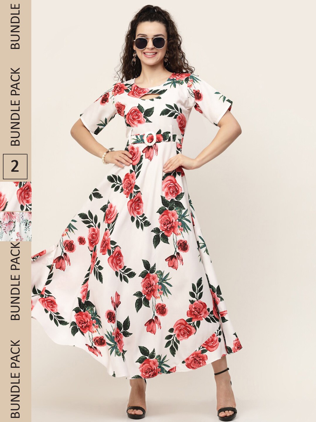 

MISS AYSE Red & Pink Floral Maxi Dress Pack of 2
