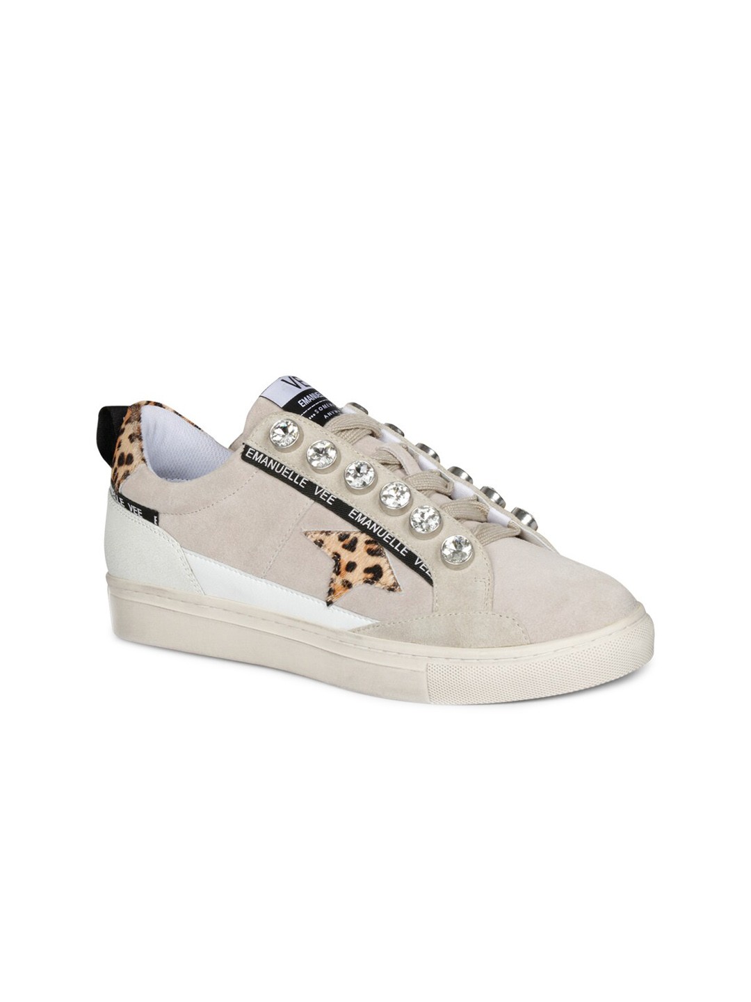 

Saint G Women Off White Printed Leather Sneakers