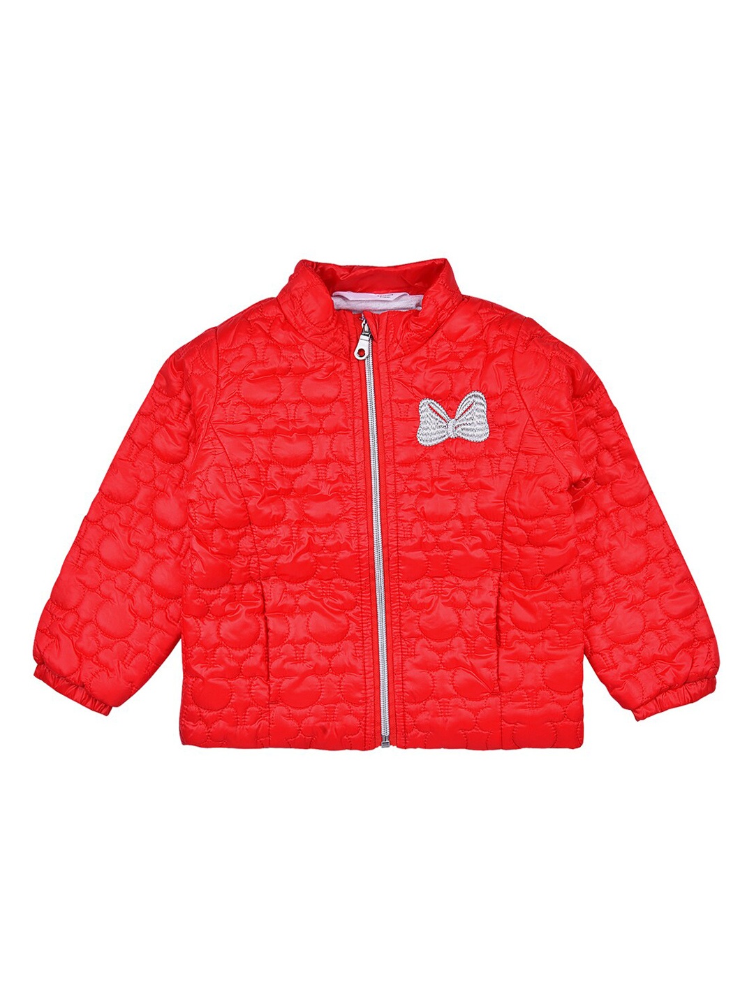 

Wish Karo Girls Red Lightweight Quilted Jacket with Embroidered