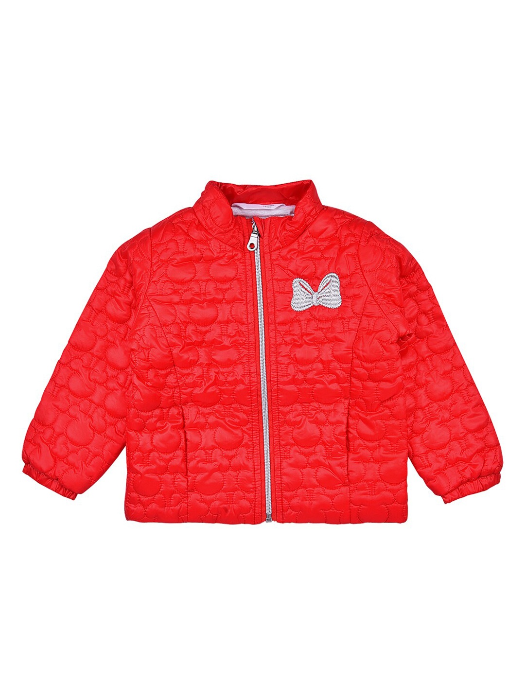 

Wish Karo Girls Red Lightweight Quilted Jacket with Embroidered