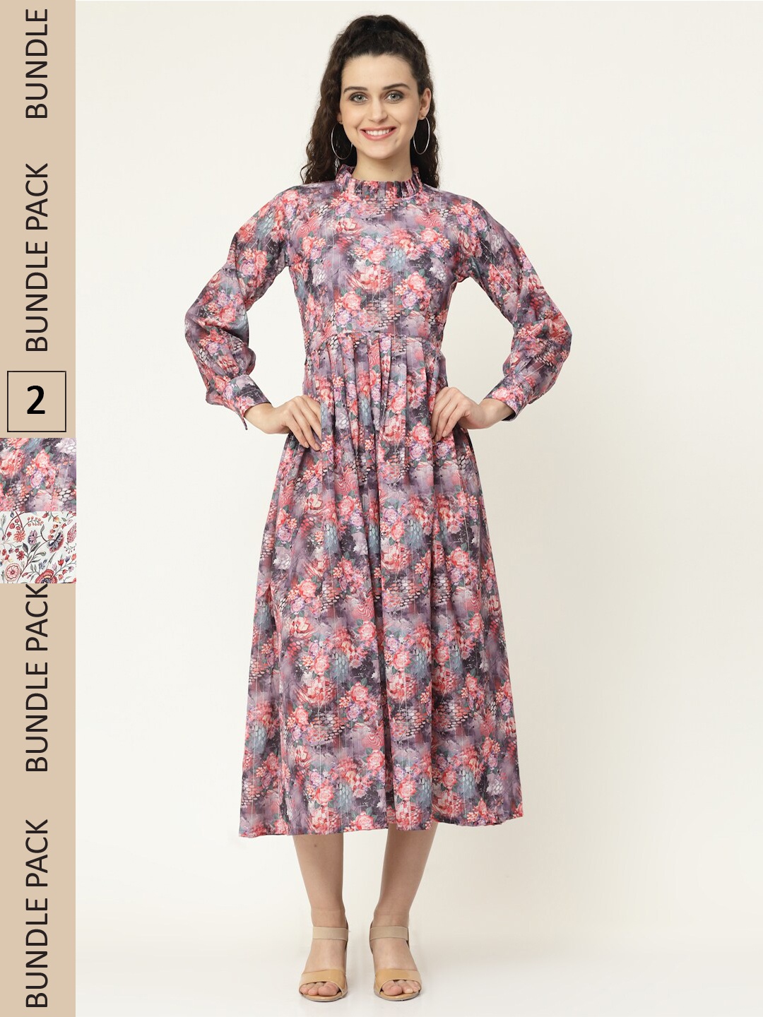 

MISS AYSE Purple & White Pack of 2 Floral Midi Dress