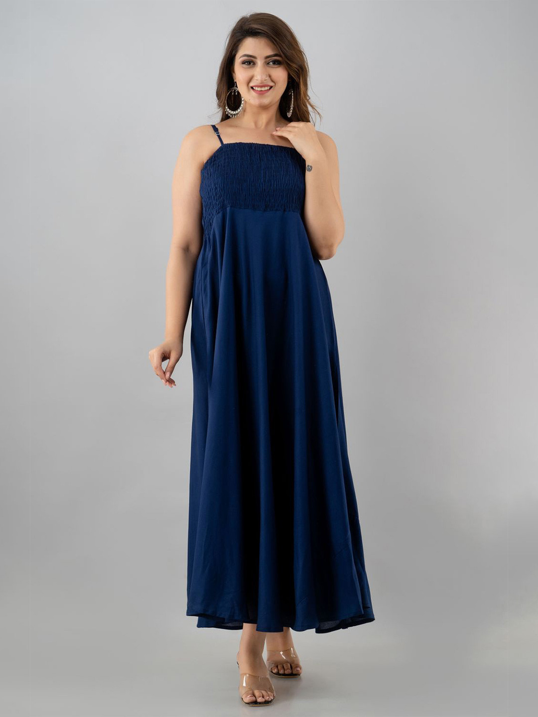 

DRESSAR Fit & Flare Maxi Dress, Blue