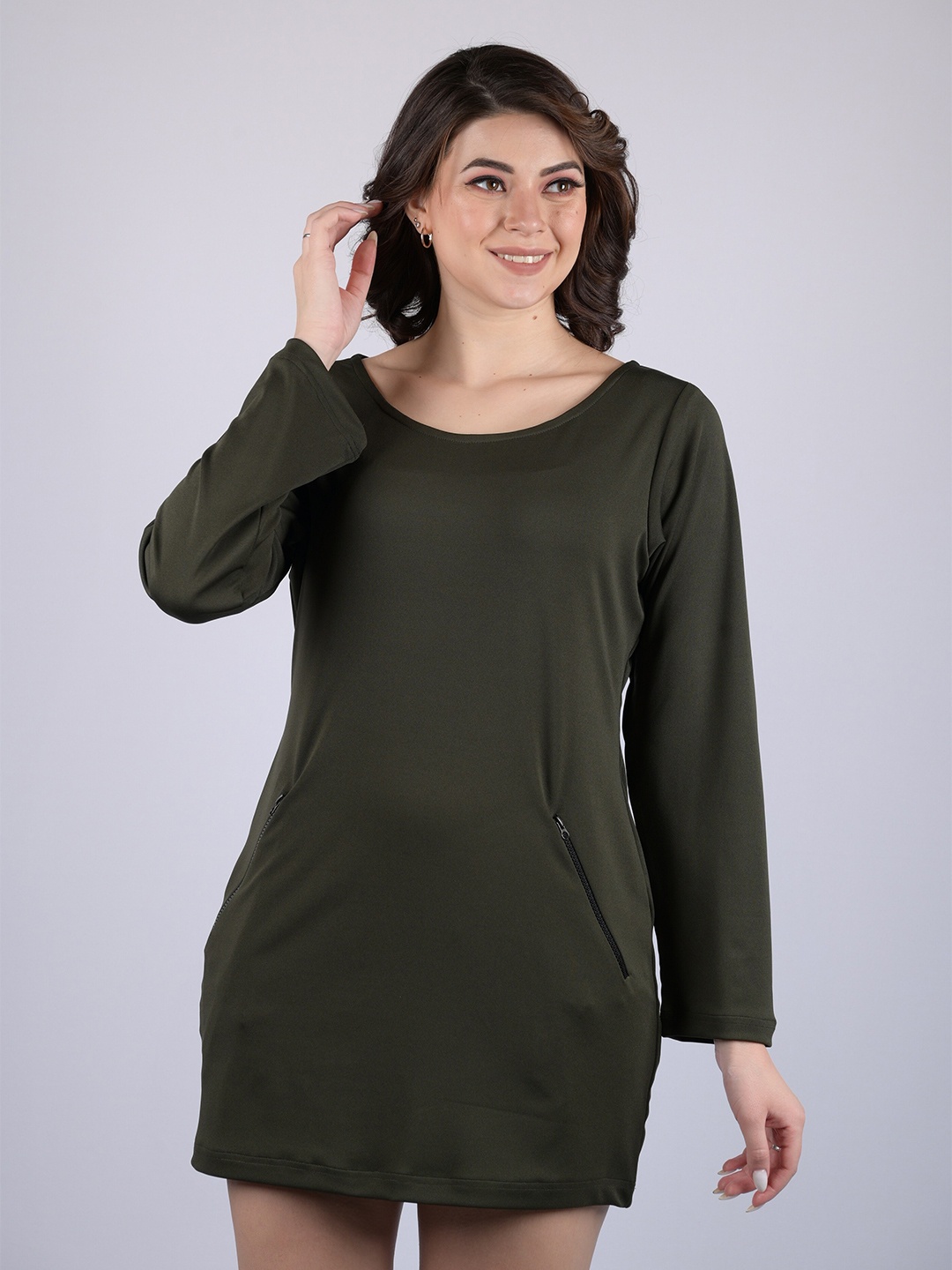 

OWO THE LABEL Olive Green Sheath Dress