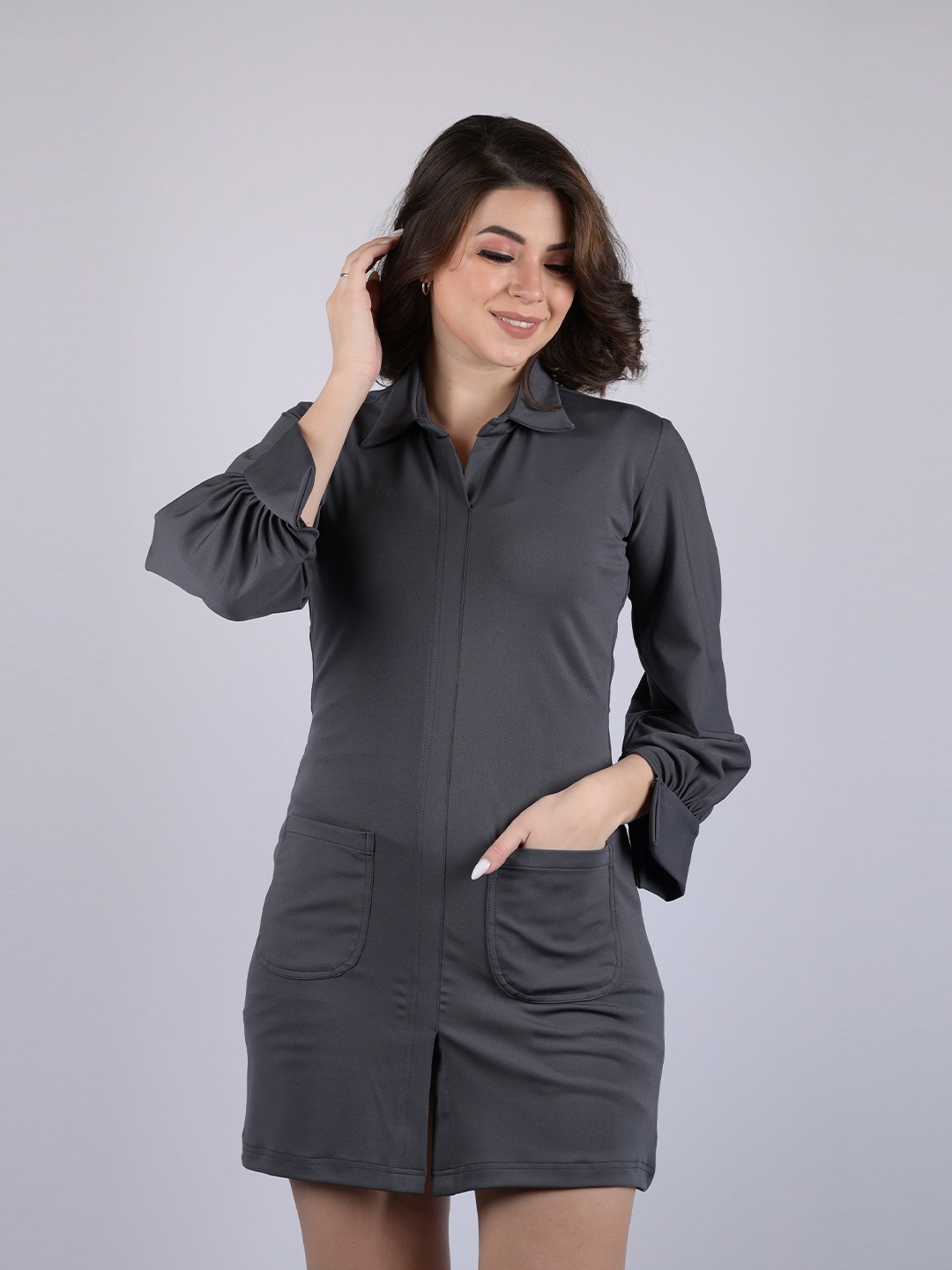 

OWO THE LABEL Grey Shirt Dress