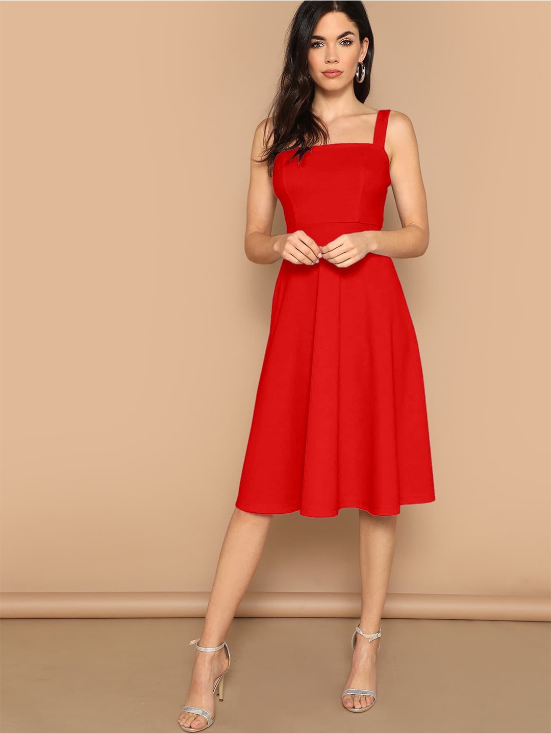 

FAVRIZ Red Polyester Dress
