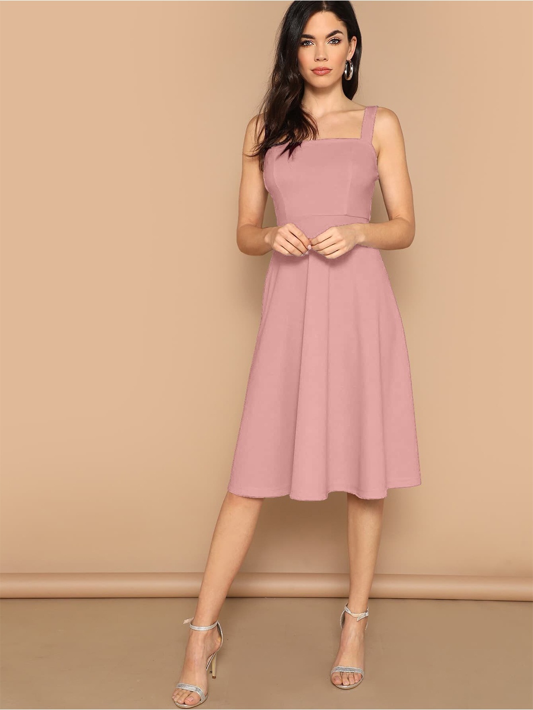 

FAVRIZ Mauve Polyester Dress