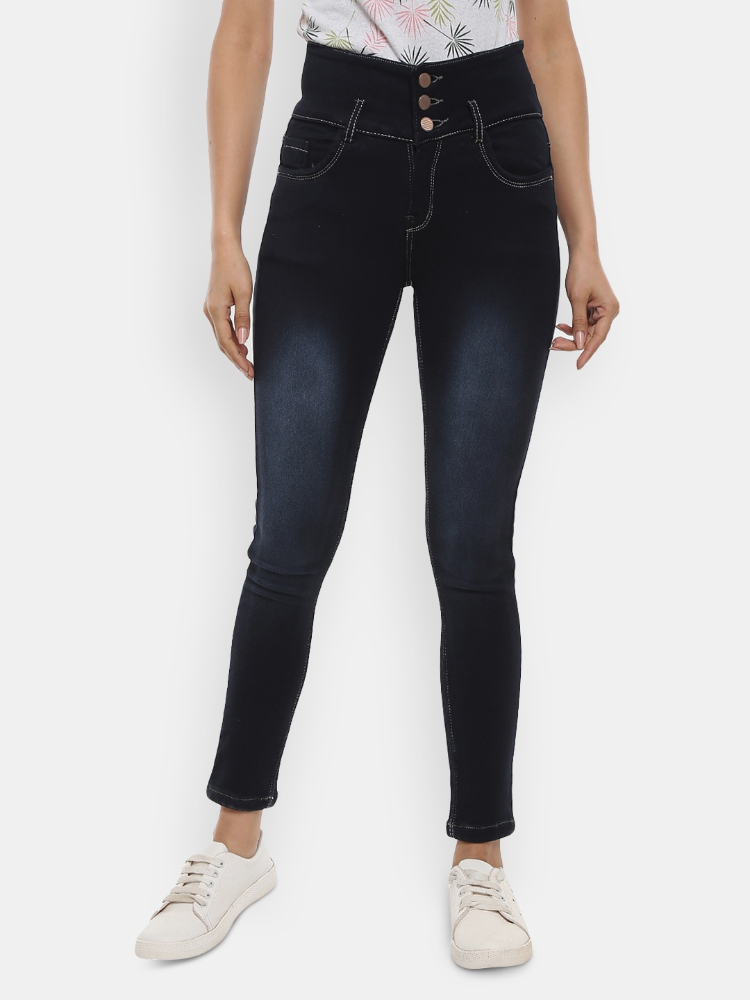 

V-Mart Women Classic Light Fade Cotton Jeans, Blue