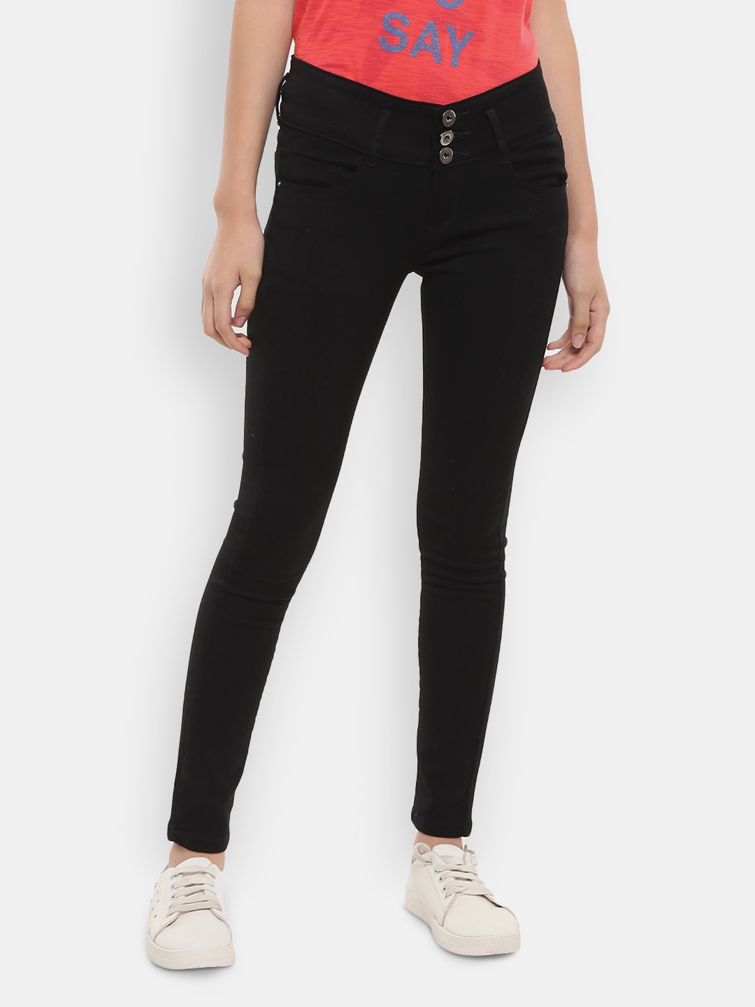 

V-Mart Women Black Classic High-Rise Cotton Jeans