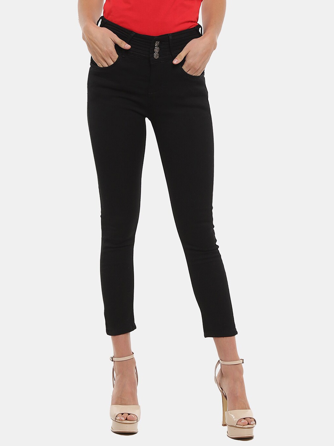 

V-Mart Women Black Classic High-Rise Cotton Jeans