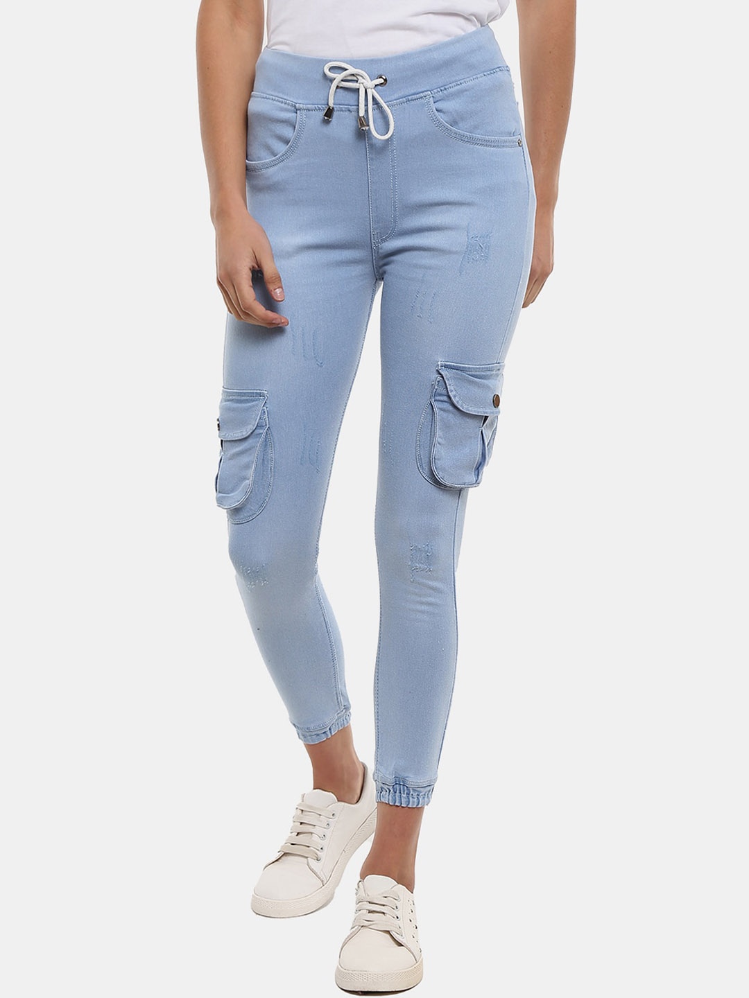 

V-Mart Women Blue Classic Jogger High-Rise Cotton Jeans
