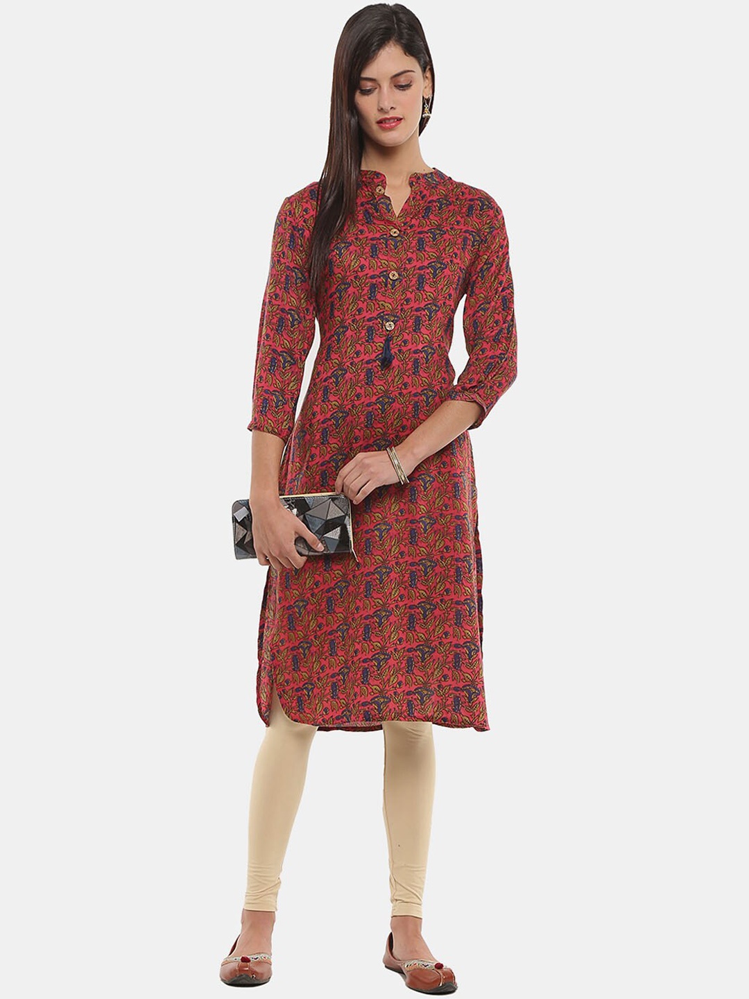 

V-Mart Women Fuchsia Ethnic Motifs Printed Kurta