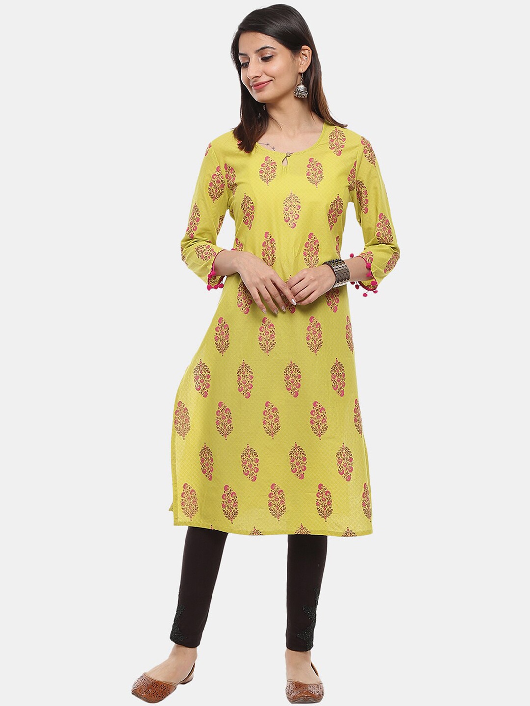 

V-Mart Women Green Ethnic Motifs Printed Kurta