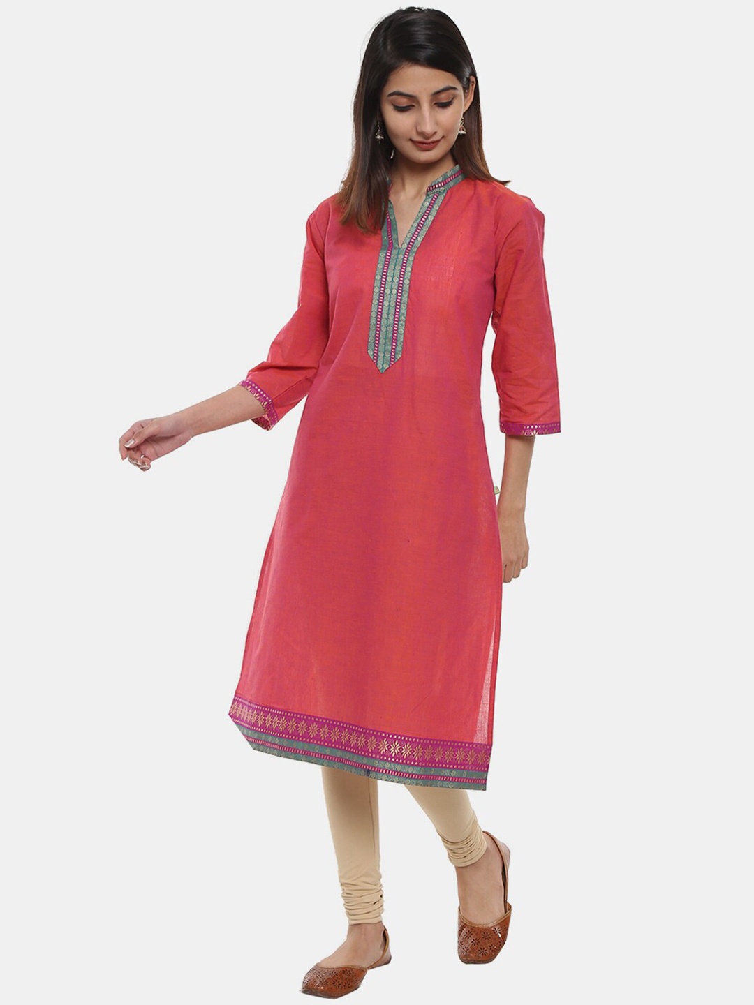 

V-Mart Yoke Design Cotton Kurta, Pink