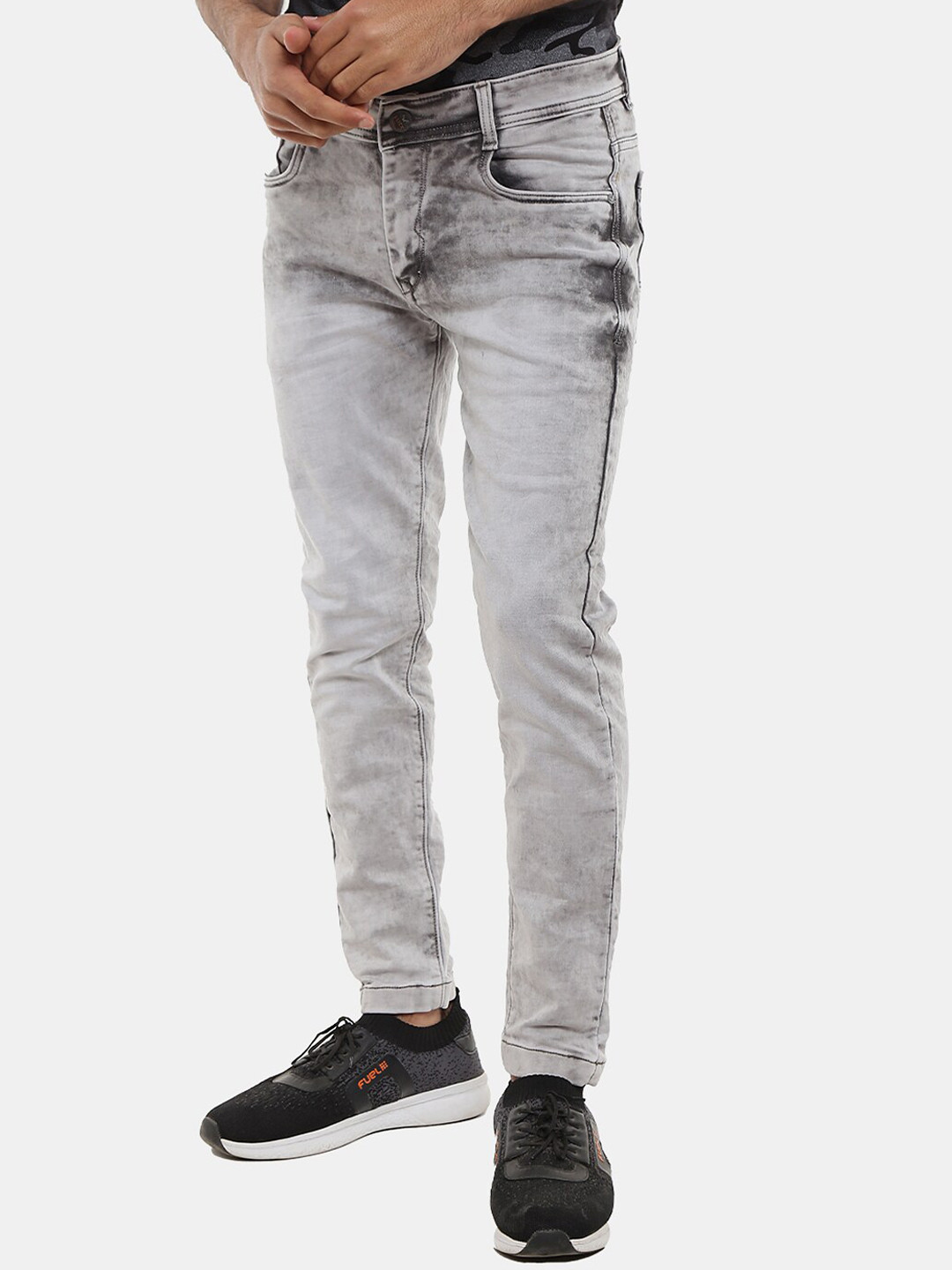 

V-Mart Men Grey Classic Heavy Fade Cotton Jeans