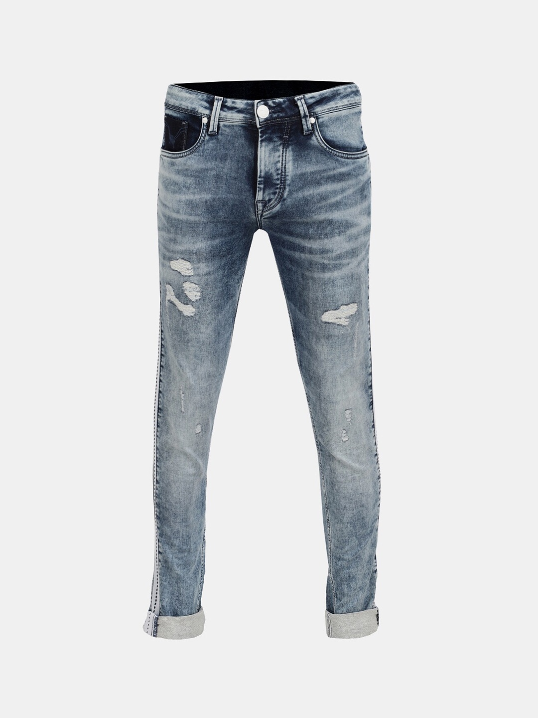 

V-Mart Men Blue Classic Mildly Distressed Heavy Fade Cotton Jeans