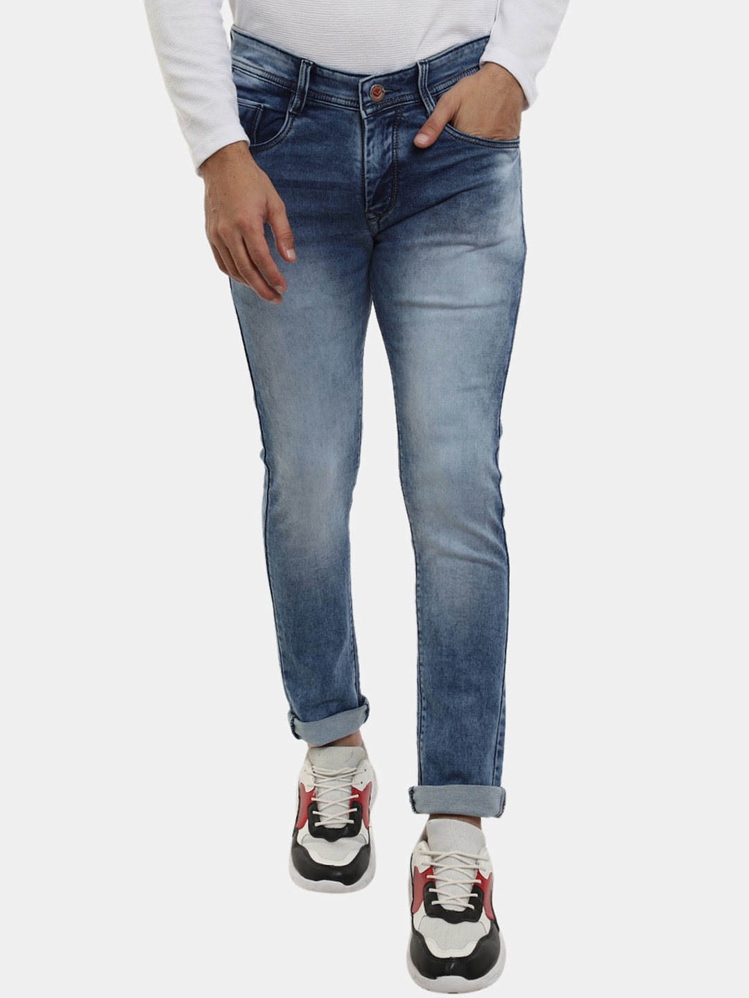 

V-Mart Men Blue Classic Heavy Fade Cotton Jeans