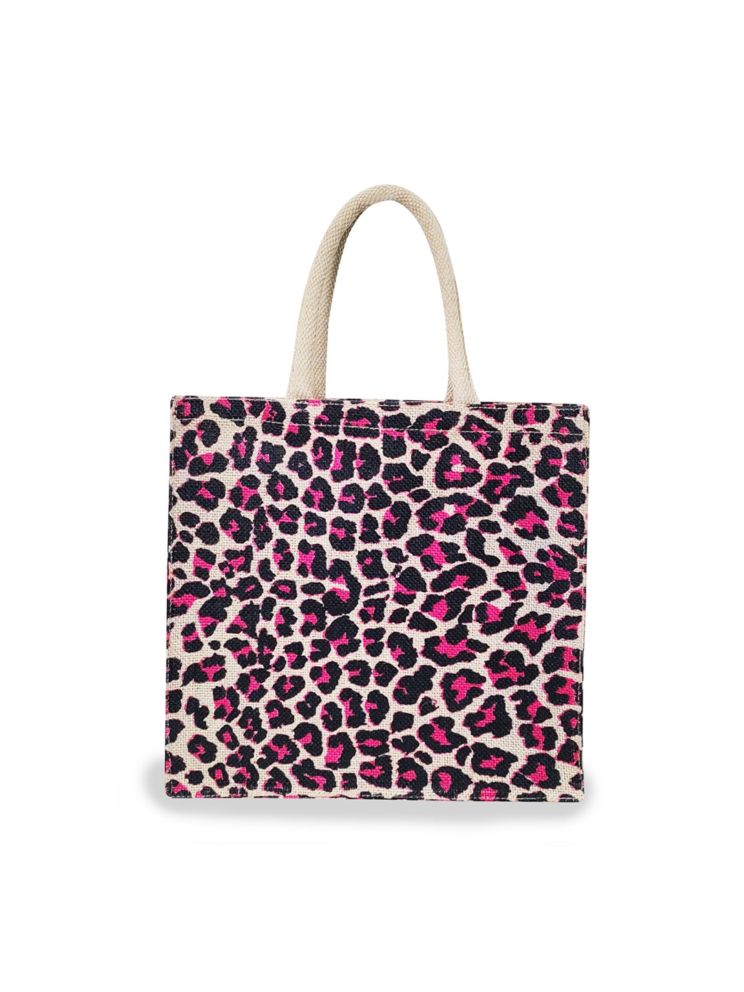 

earthbags Animal Printed Oversized Jute Tote Bag Handbags, Beige