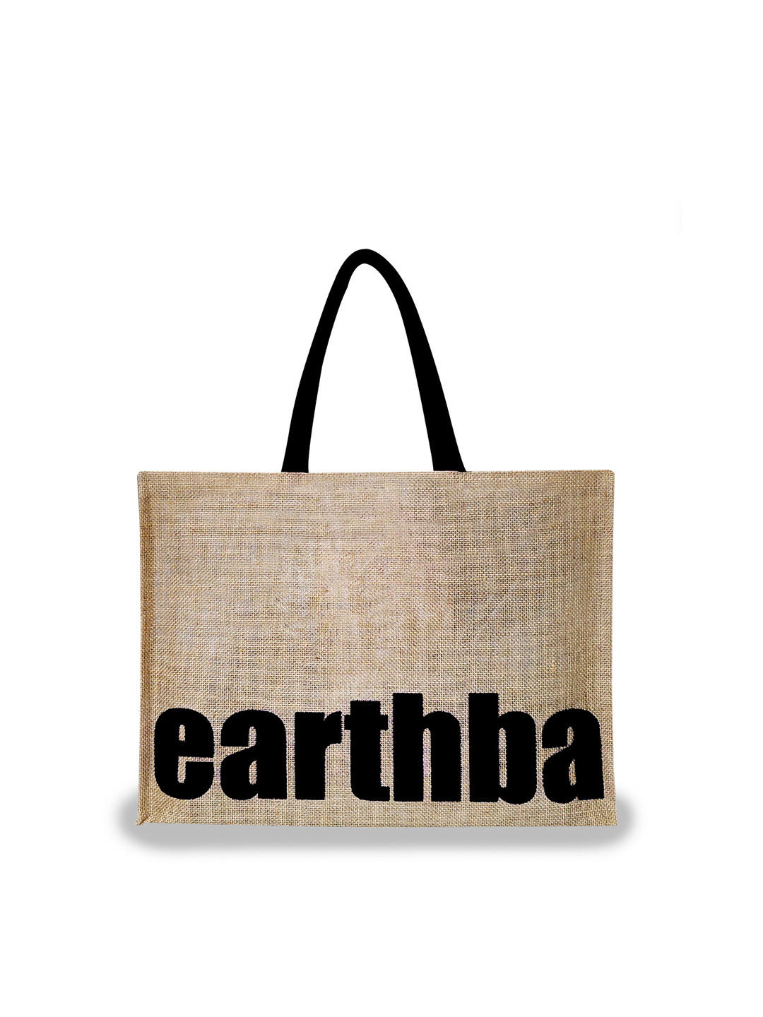 

earthbags Beige Printed Jute Tote Bag