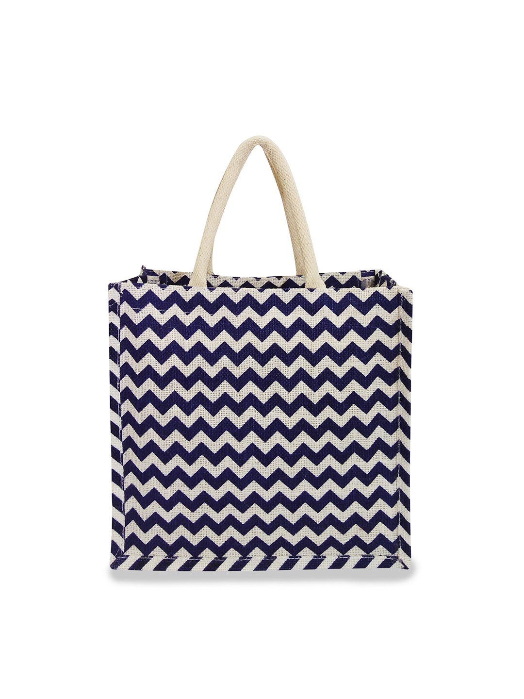

earthbags Geometric Printed Oversized Jute Tote Bag Handbags, Beige