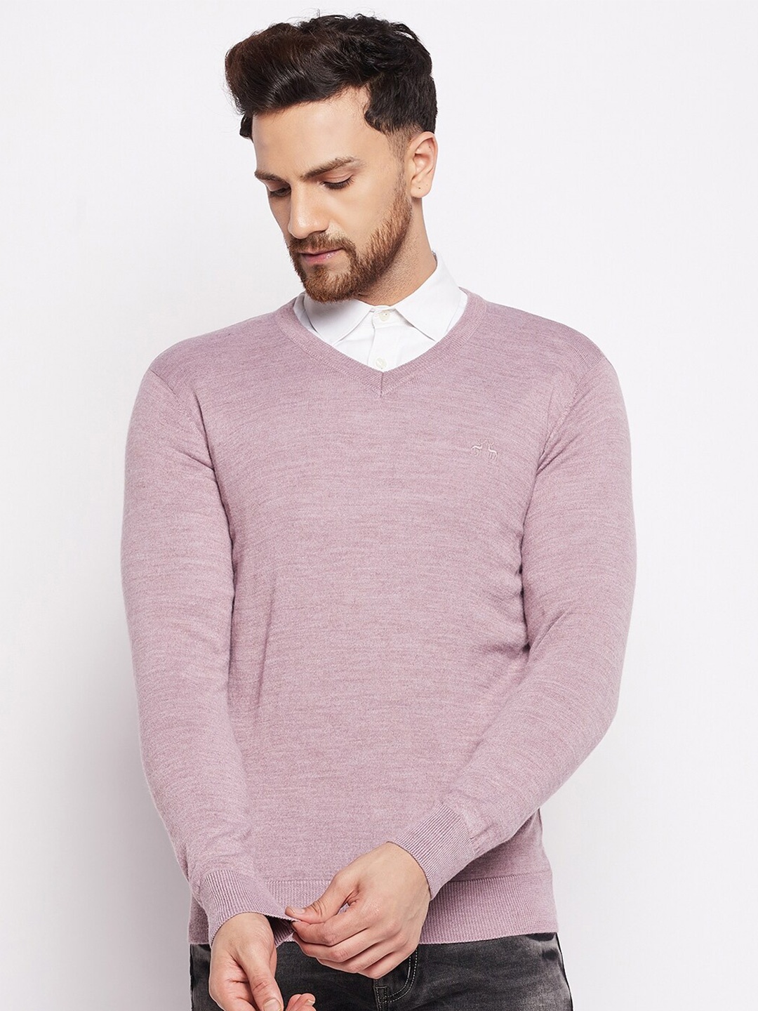 

98 Degree North Men Pink Wool Pullover