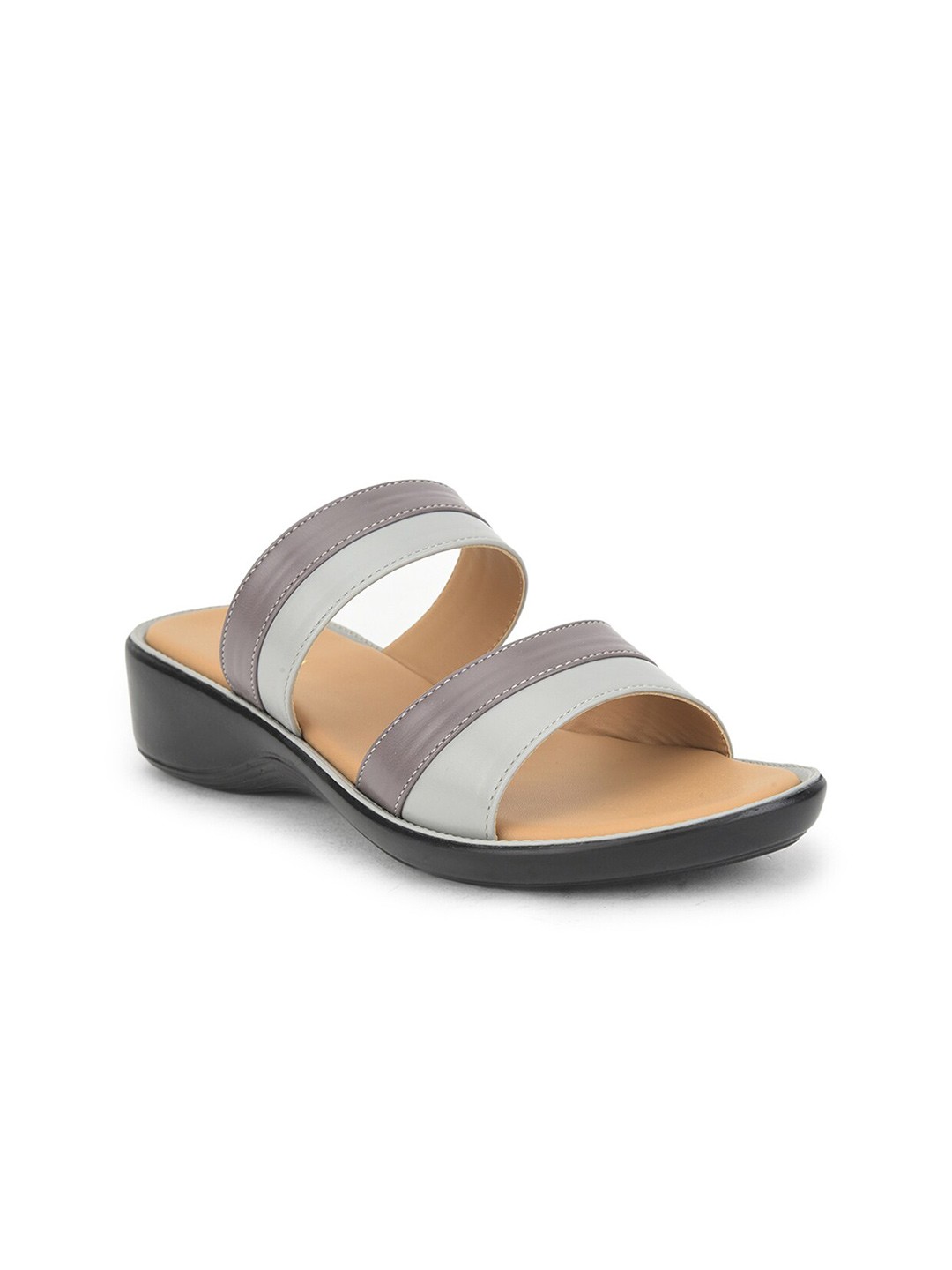 

Liberty Women Colourblocked Open Toe Flats, Grey