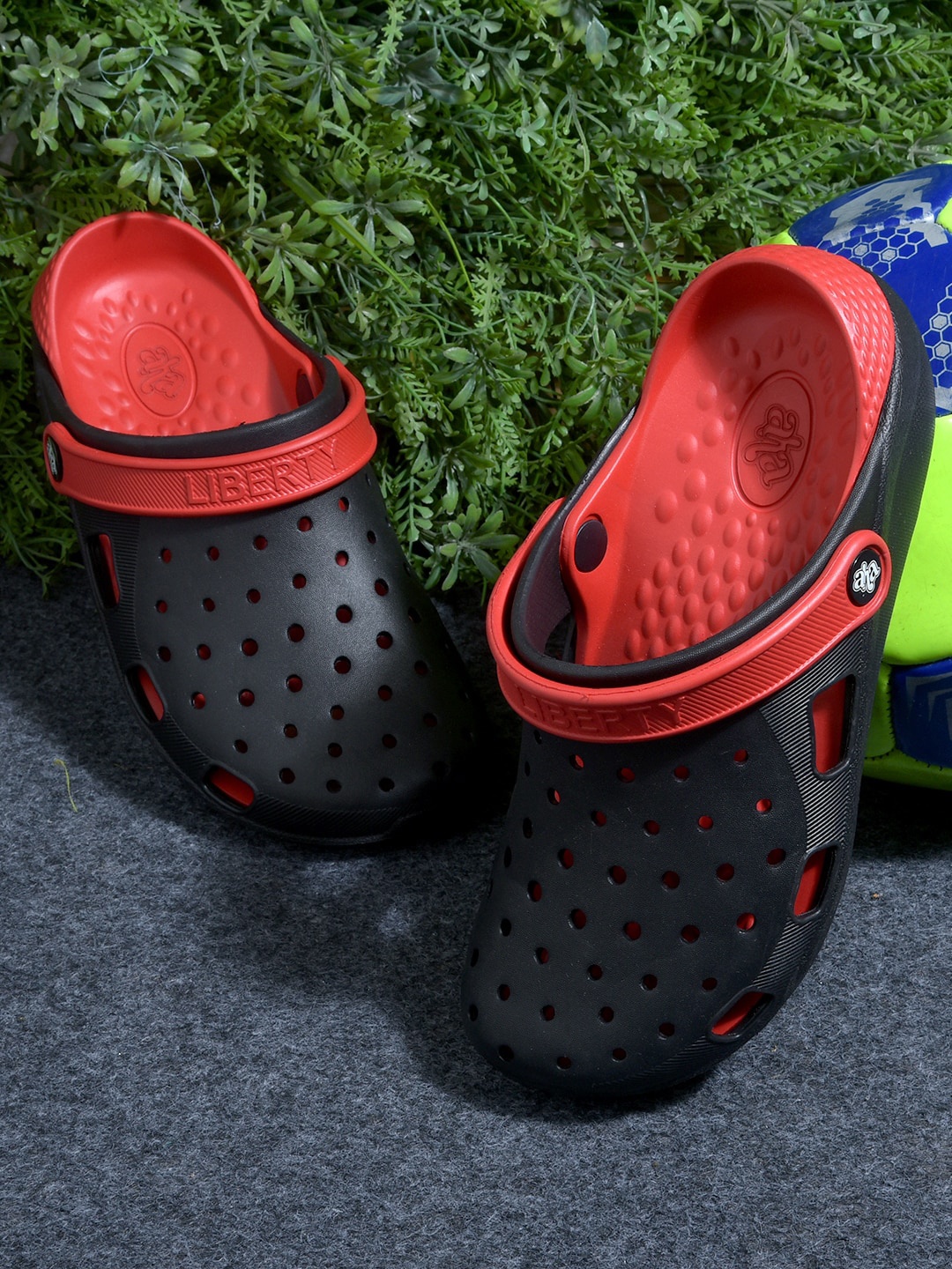 

Liberty Women Black & Red Laser Cut Clogs