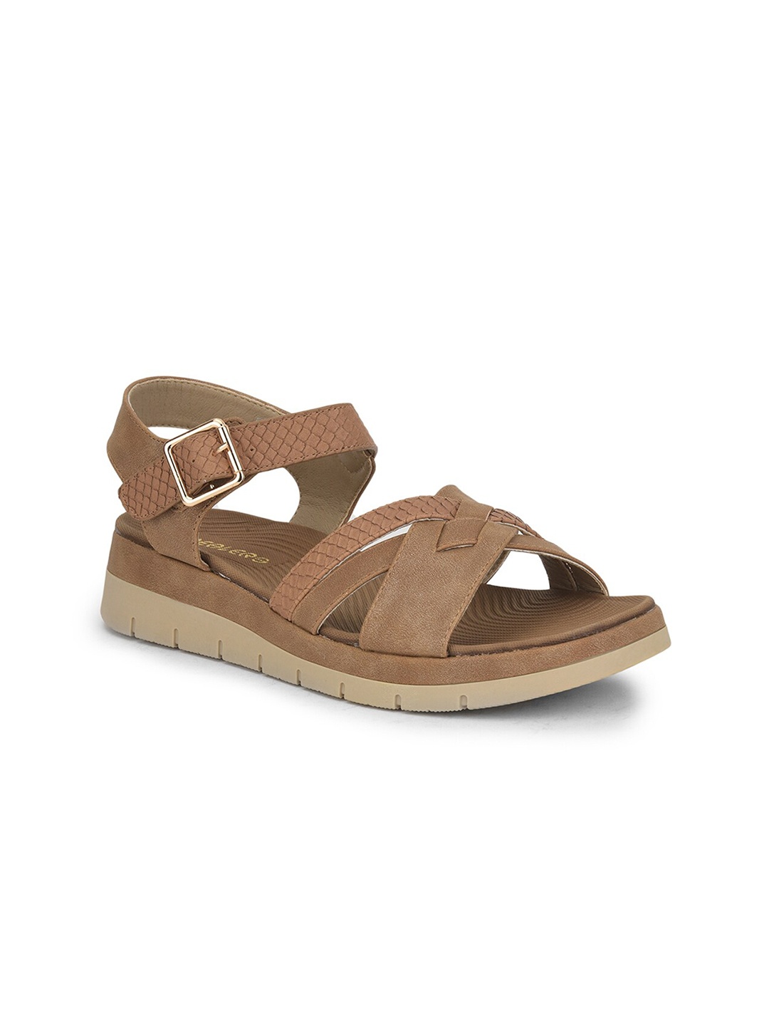 

Liberty Women Brown Textured Open Toe Flats