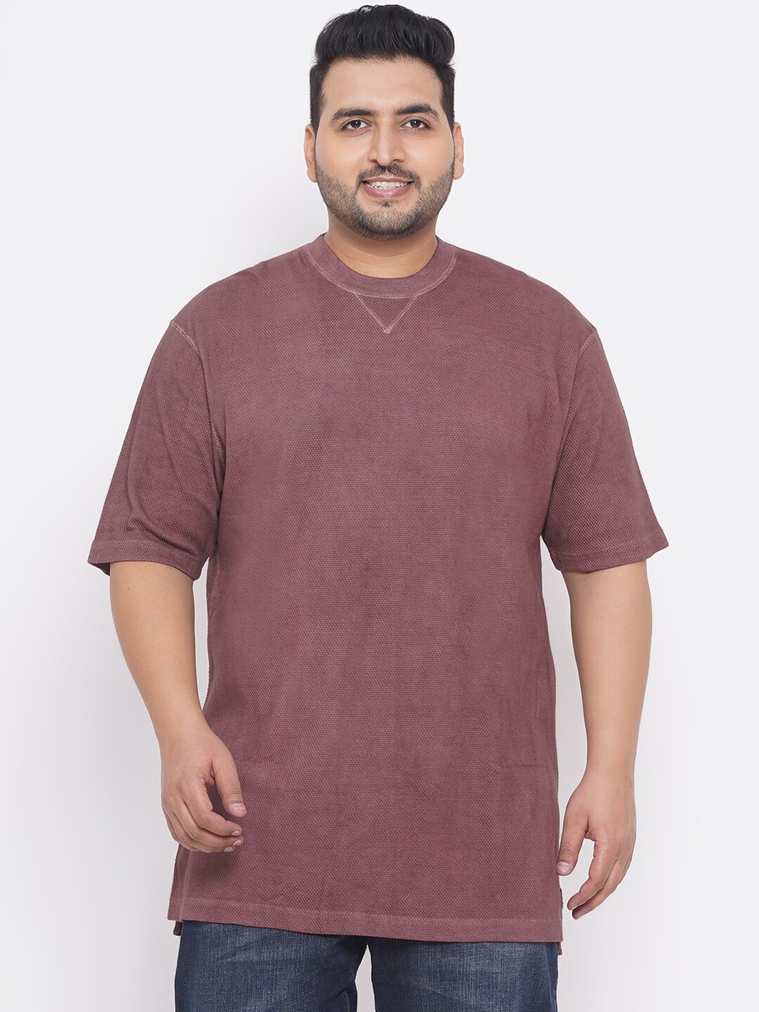 

Santonio Men Plus Size Maroon Regular Fit Cotton T-shirt