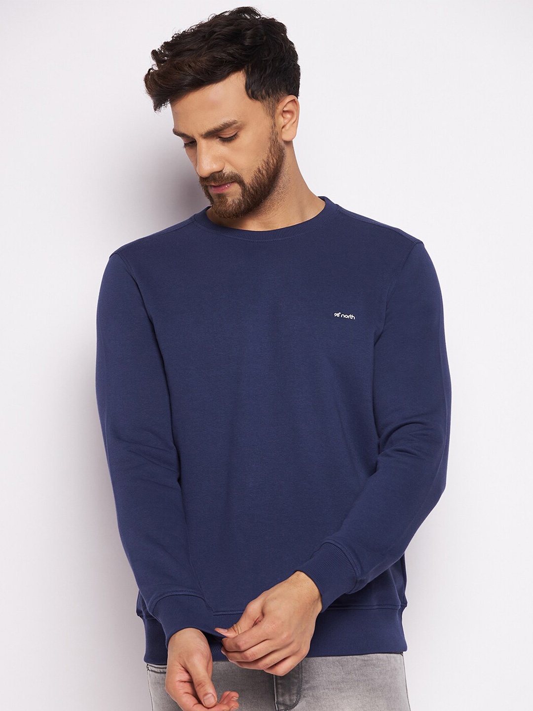 

98 Degree North Men Blue Fleece Sweatshirt
