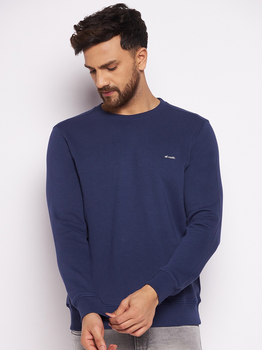 

98 Degree North Round Neck Pullover Sweatshirt, Blue
