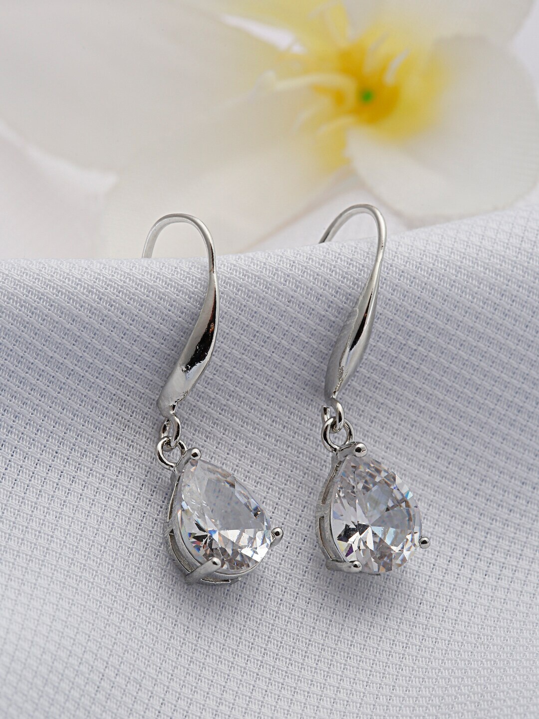 

Shining Diva Fashion Silver-Plated Contemporary Drop Earrings