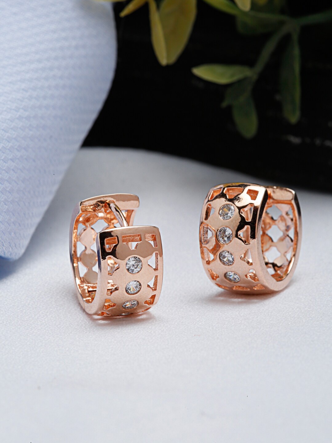 

Shining Diva Fashion Rose Gold Plated Contemporary Studs Earrings