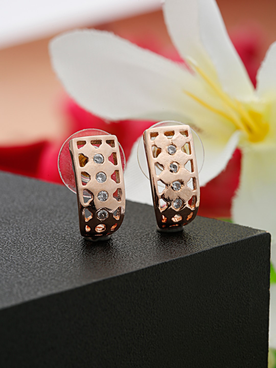 

Shining Diva Fashion Rose Gold Plated Contemporary Studs Earrings