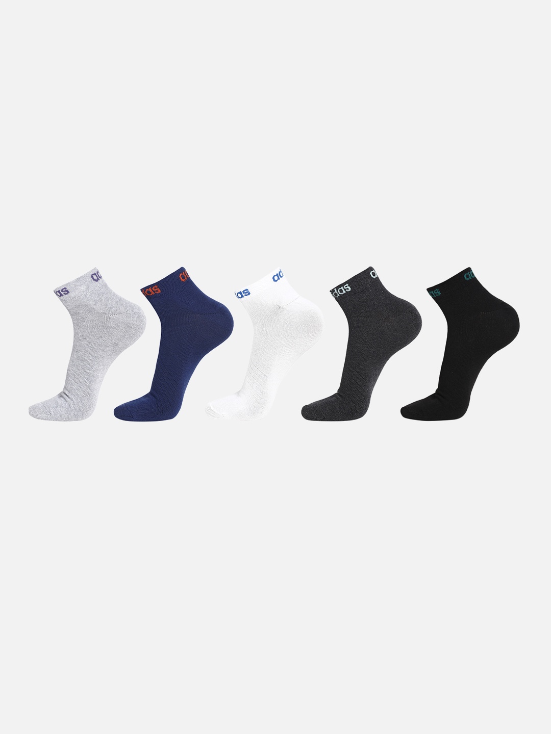 

ADIDAS Men Pack of 5 Assorted Ankle Length Socks, Grey