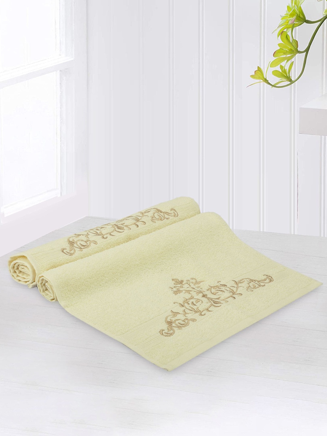 

LUSH & BEYOND Set of 2 Cream 500 GSM Cotton Hand Towels