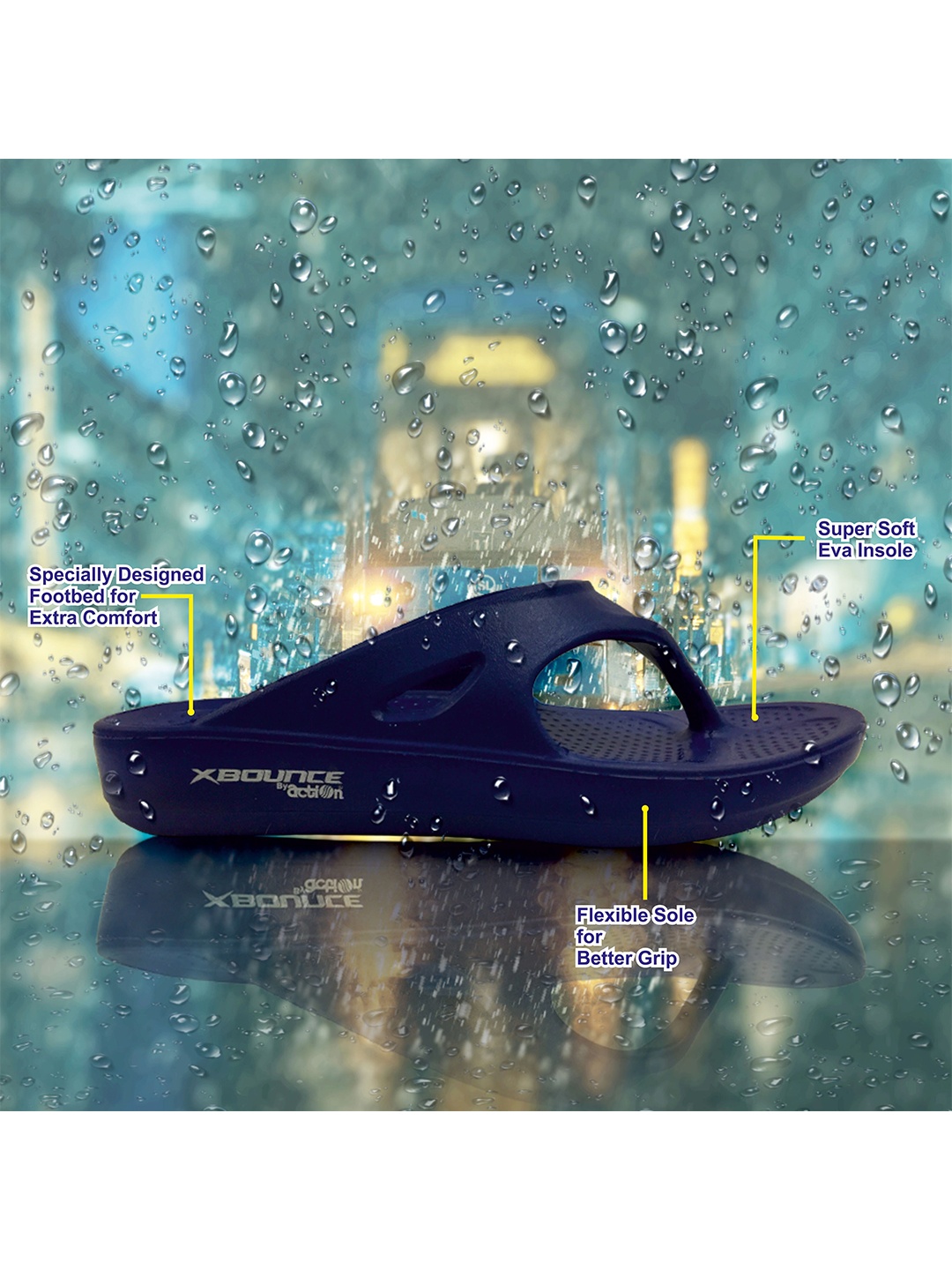 

Action Plus Women Thong Flip-Flops, Navy blue