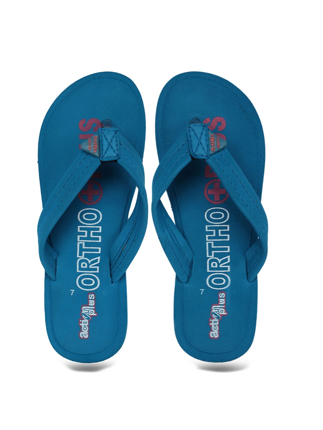 

Action Plus Women Blue & Pink Printed Thong Flip-Flops