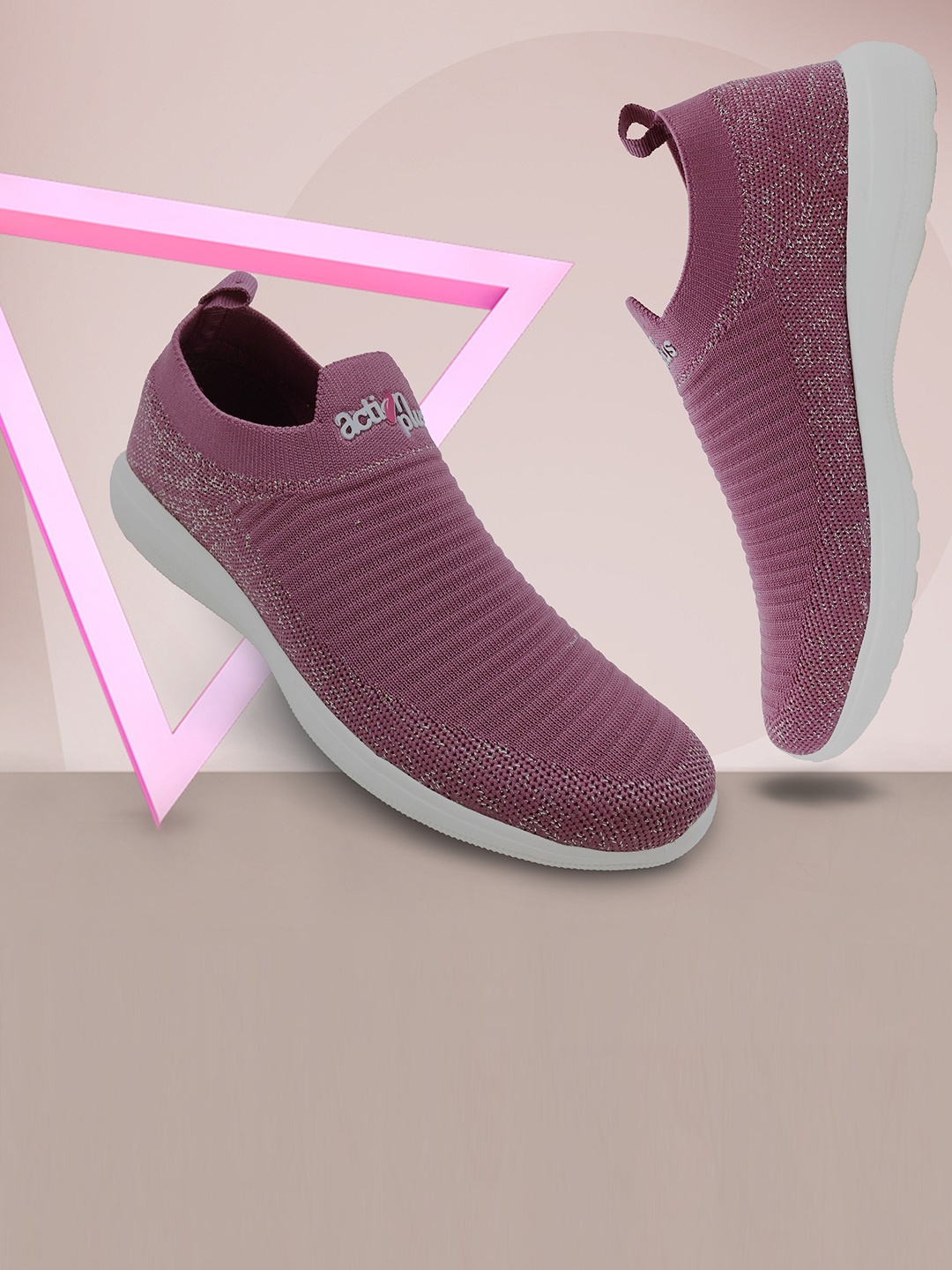 

Action Plus Women Purple Woven Design Slip-On Sneakers