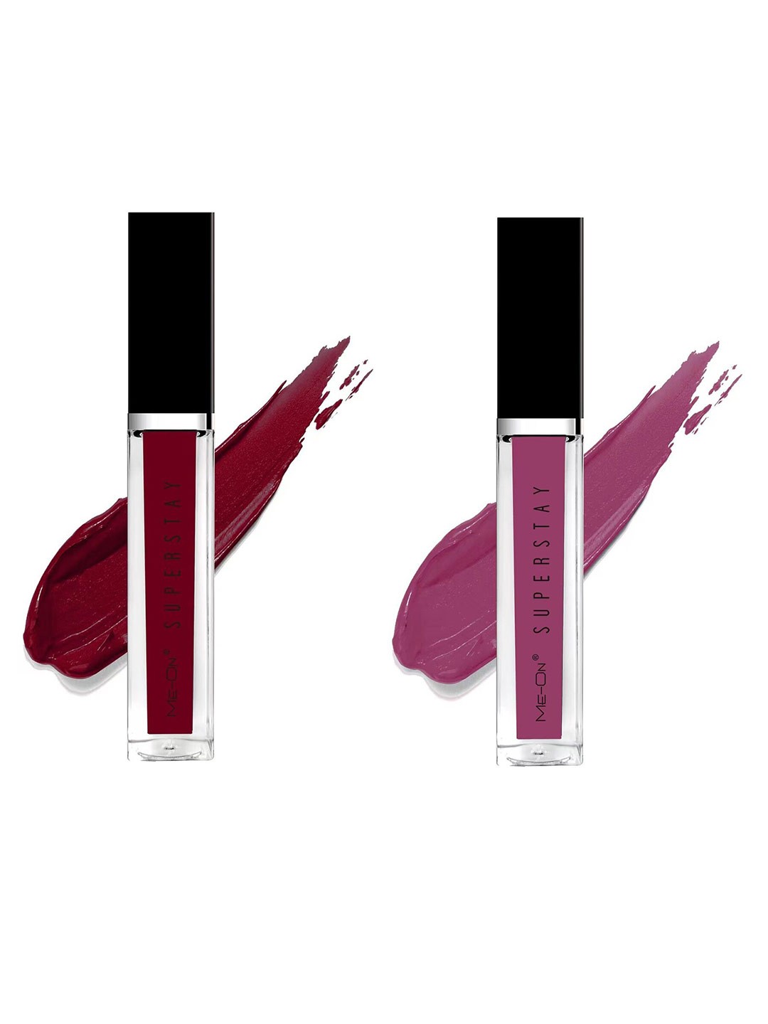

ME-ON Set Of 2 Super Stay Lip Gloss 6ml Each - Wine 13 & Mauve Story 24, Magenta