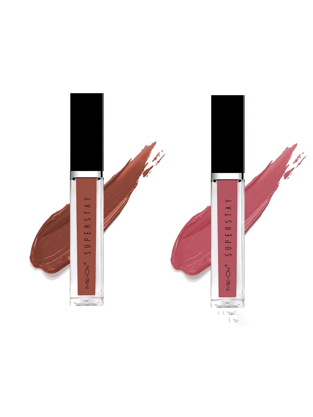 

ME-ON Set Of 2 Super Stay Lip Gloss 6ml Each - Coffee Mocha 17 & Nude 19, Brown