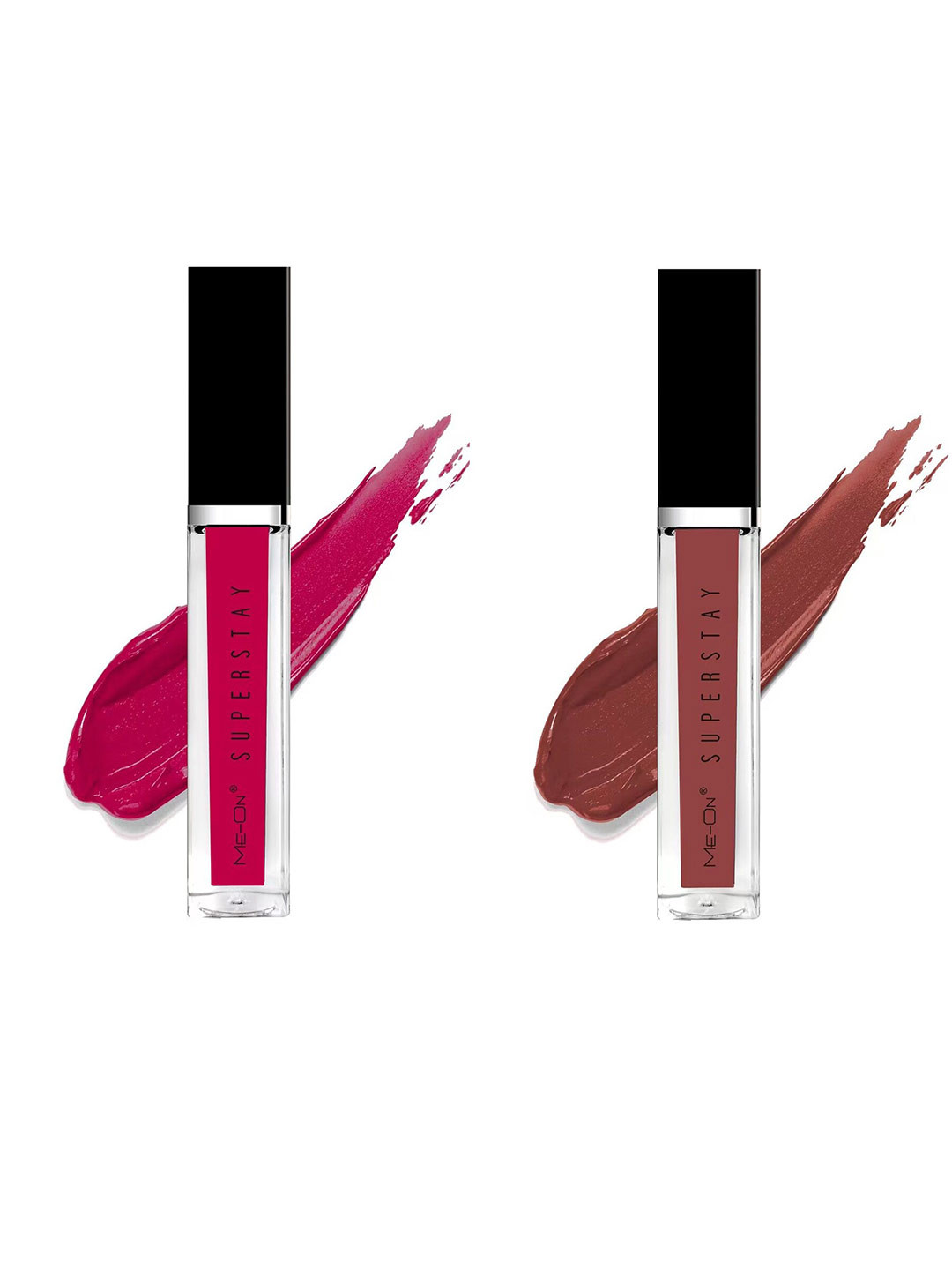 

ME-ON Set Of 2 Super Stay Lip Gloss 6ml Each - Sensual Rose 11 & Velvet Teddy 18, Pink