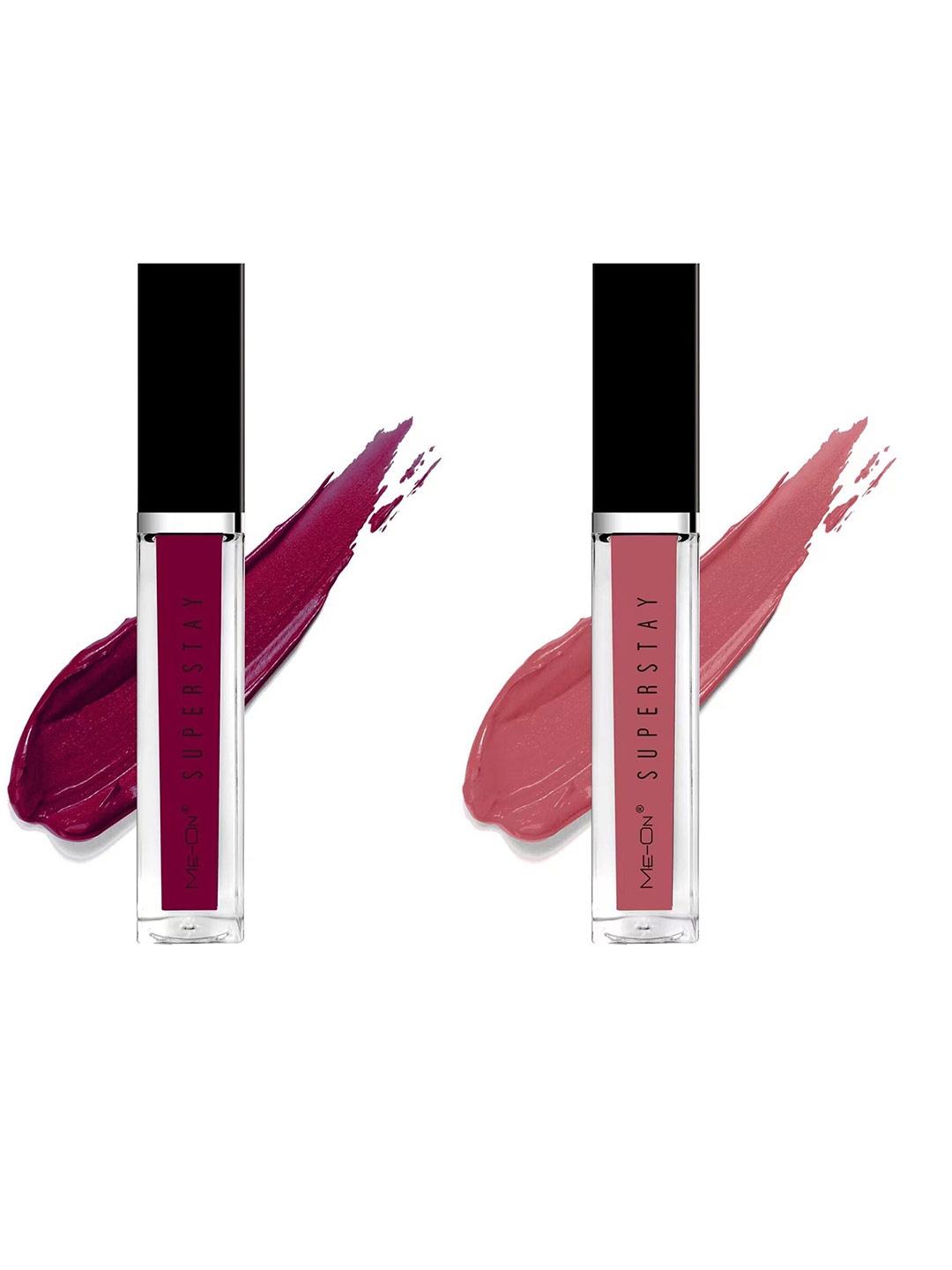 

ME-ON Set Of 2 Super Stay Lip Gloss 6ml Each - Red Wine 12 & Nude 19, Magenta