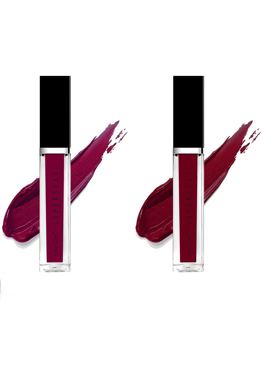 

ME-ON Set Of 2 Super Stay Lip Gloss 6ml Each - Wine 13 & Red Wine 12, Magenta