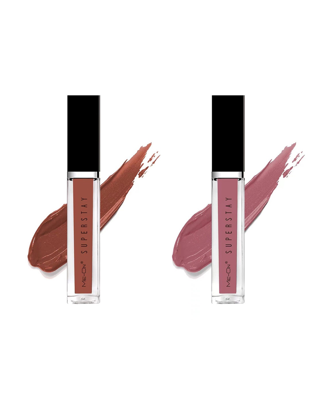

ME-ON Set Of 2 Super Stay Lip Gloss 6ml Each - Coffee Mocha 17 & Kinda Sexy 22, Brown