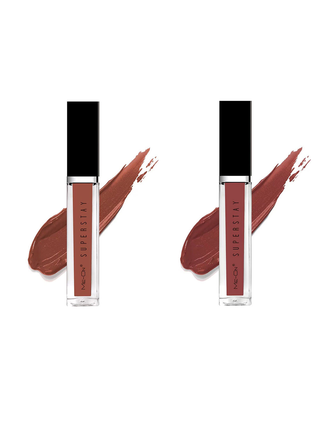 

ME-ON Set Of 2 Super Stay Lip Gloss 6ml Each - Coffee Mocha 17 & Velvet Teddy 18, Brown