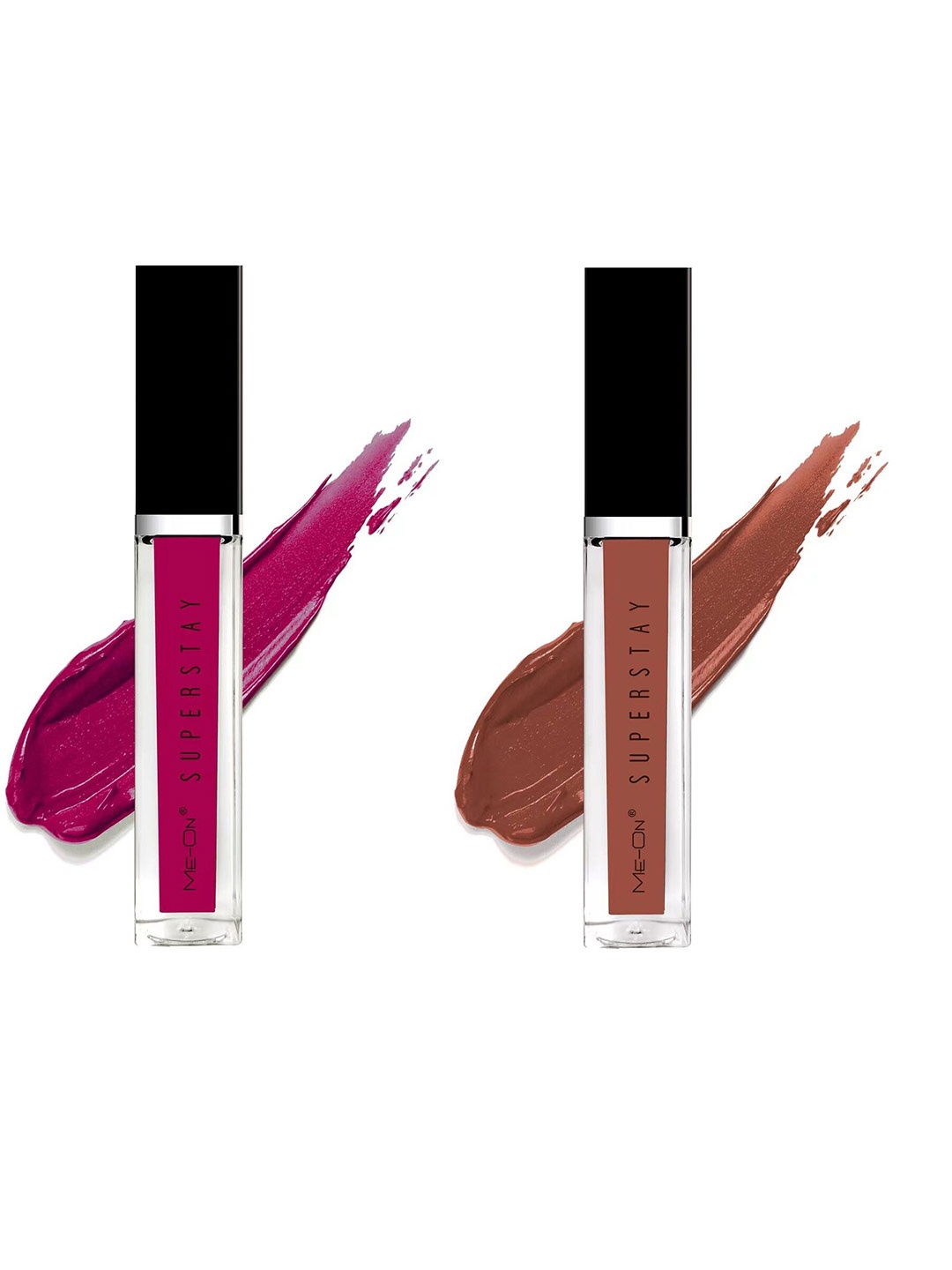 

ME-ON Set Of 2 Super Stay Lip Gloss 6ml Each - Fuschia 09 & Coffee Mocha 17, Fuchsia