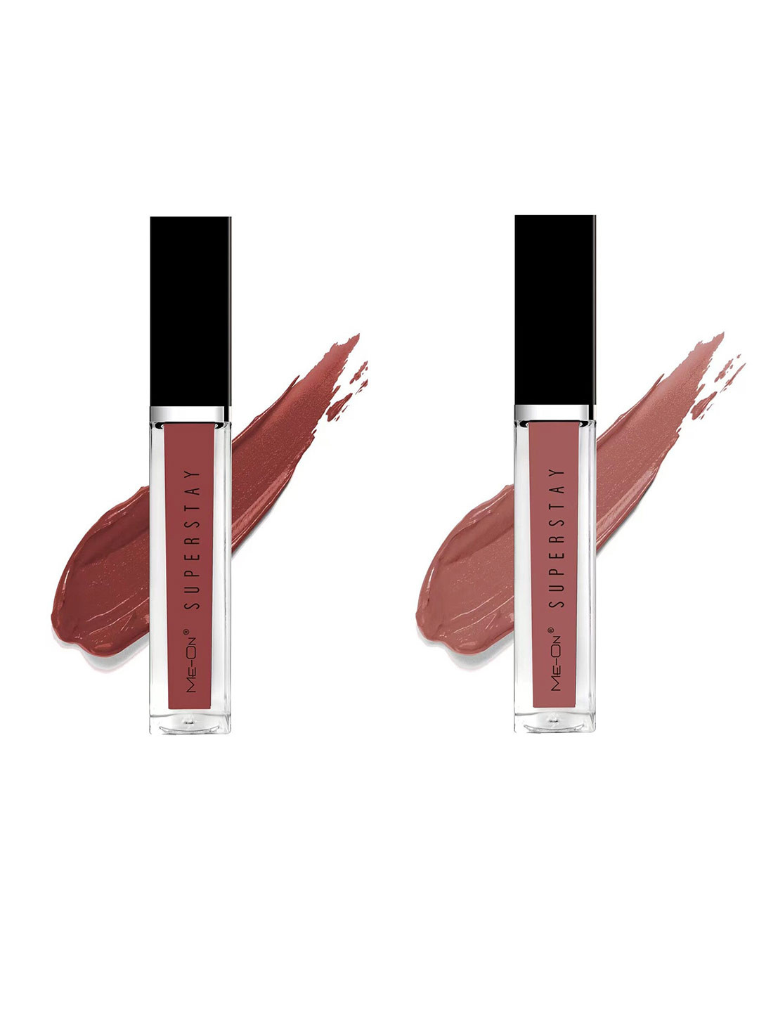 

ME-ON Set Of 2 Super Stay Lip Gloss 6ml Each - Velvet Teddy 18 & Nude Nuance 20, Brown