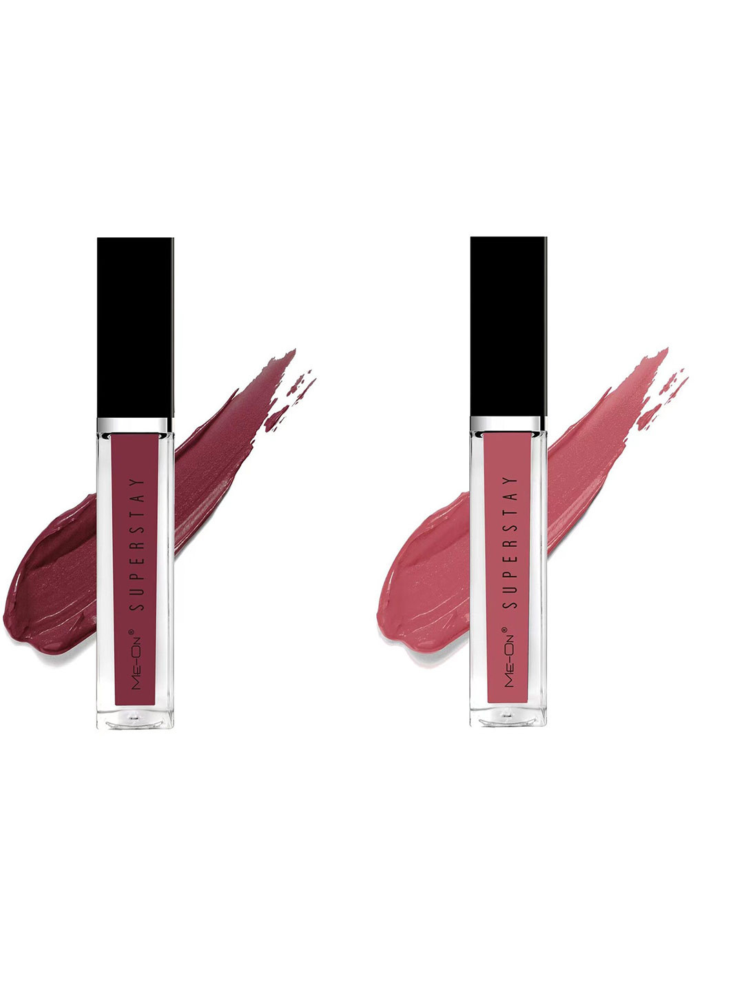 

ME-ON Set Of 2 Super Stay Lip Gloss 6ml Each - Burgundy 14 & Mysterious Nude 23, Brown