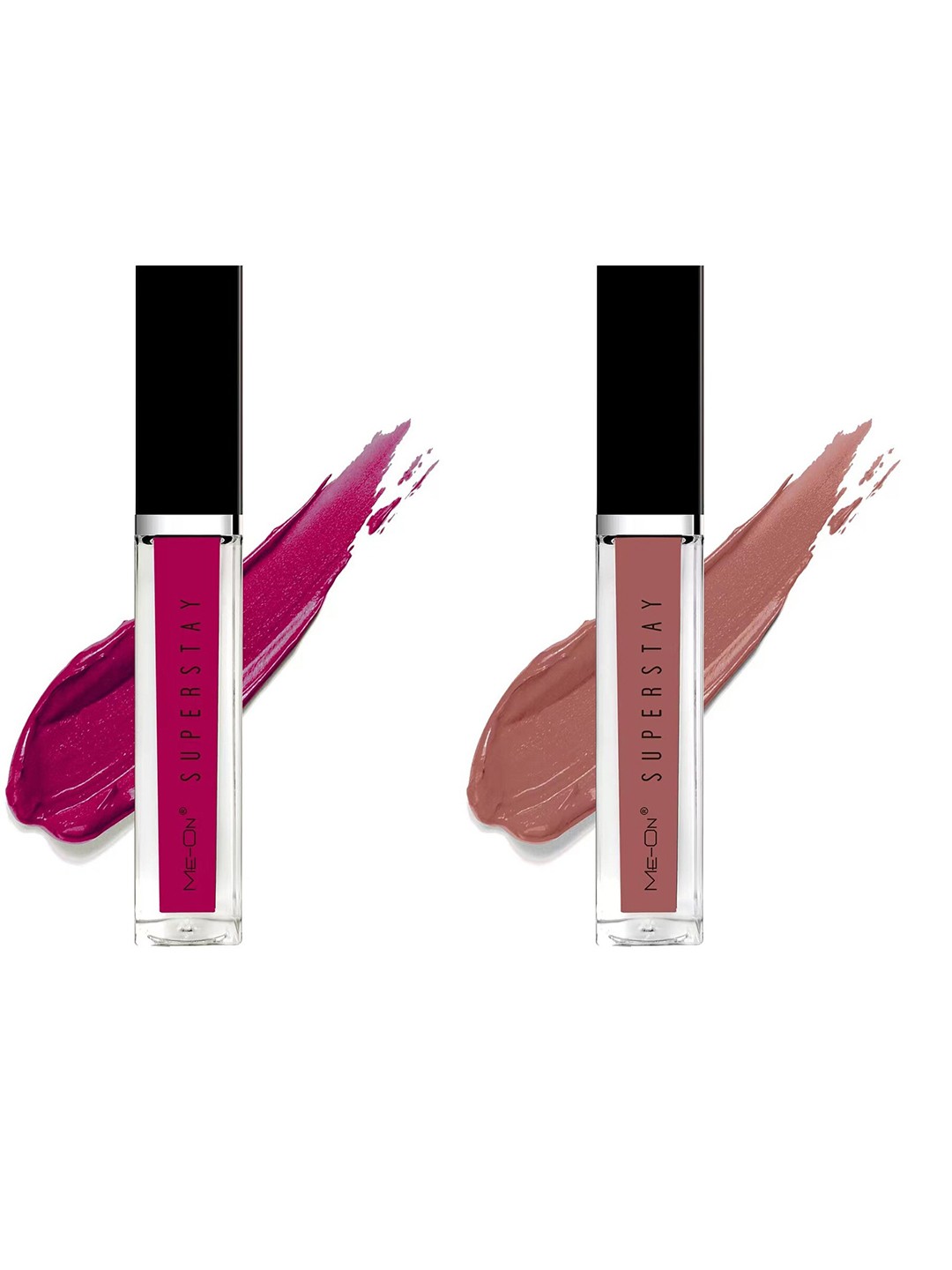 

ME-ON Superstay Set Of 2 Glossy Lip Gloss 12 ml Each - Fuschia 09 and Nude Nuance 20, Pink